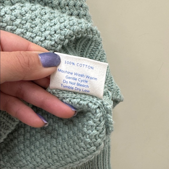 Alice Walk The Fisherman Crewneck 100% Cotton sweater size Small - sage green - Picture 9 of 11